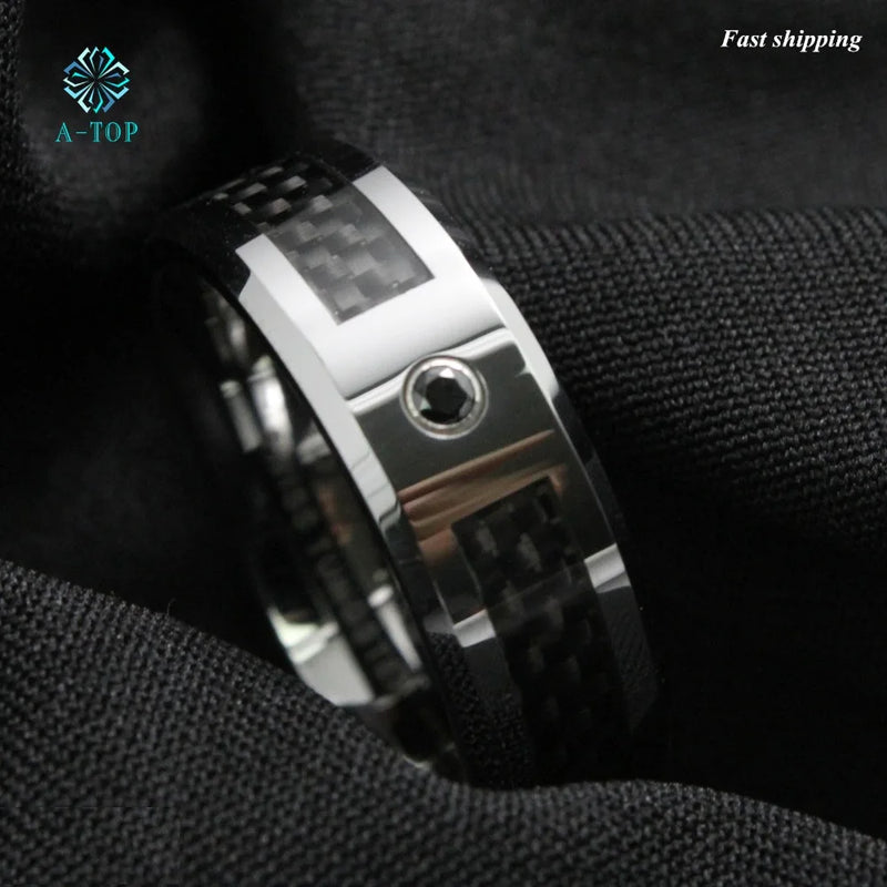 8mm Tungsten Carbide Men's Wedding Ring