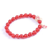 Red Agate Mouse Lucky Beads Bracelet