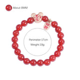 Red Agate Mouse Lucky Beads Bracelet