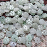8PC Natural Jade Emerald Lucky Flower Beads Accessories DIY Bangle