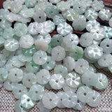8PC Natural Jade Emerald Lucky Flower Beads Accessories DIY Bangle