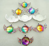 Quartz Crystal Tiger Opal Eye Pendant DIY Necklace
