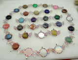 Natural Stone Quartz Crystal Tiger Opal Eye Round Pendant for DIY Jewelry Making