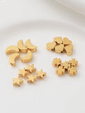 8PCS 14k Plated Bead Spacer Charms for Jewelry Making DIY Supplies