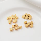 8PCS 14k Plated Bead Spacer Charms for Jewelry Making DIY Supplies