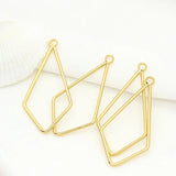 8PCS 30*16MM Rhombus Shape 14K Brass Jewelry Making Supplies