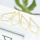 8PCS 30*16MM Rhombus Shape 14K Brass Jewelry Making Supplies