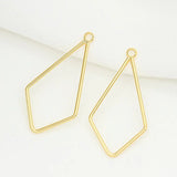 8PCS 30*16MM Rhombus Shape 14K Brass Jewelry Making Supplies