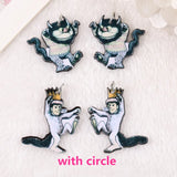 8PCS Cartoon Charms Acrylic Jewelry Findings Earring Necklace DIY