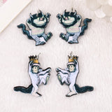 8PCS Cartoon Charms Acrylic Jewelry Findings Earring Necklace DIY