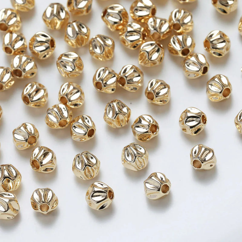 8PCS Diamond Brass Spacer Bead for Jewelry Making