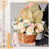 8PCS Dried Palm Leaves Decorations Trimmed Dried Palm Spear Palm Fans