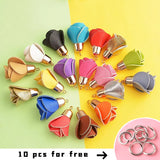 8PCS Flowers Charms 18 Tone Alloy Leather Pendent Necklace