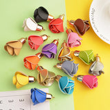 8PCS Flowers Charms 18 Tone Alloy Leather Pendent Necklace