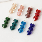 8PCS Glass Beads Heart Shape Love Necklace Pendant for Jewelry Making