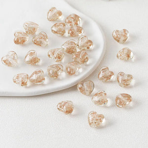 8PCS Glass Beads Heart Shape Love Necklace Pendant for Jewelry Making