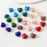 8PCS Glass Beads Heart Shape Love Necklace Pendant for Jewelry Making