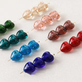 8PCS Glass Beads Heart Shape Love Necklace Pendant for Jewelry Making