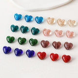 8PCS Glass Beads Heart Shape Love Necklace Pendant for Jewelry Making