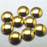 8PCS Golden Hemitate Stone Cabochons Round 25MM Beads DIY Jewelry Accessories