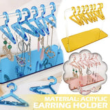Clear Acrylic Jewelry Display Rack Earrings Hanging Clothes Stand Storage