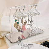 Clear Acrylic Jewelry Display Rack Earrings Hanging Clothes Stand Storage