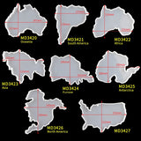 8PCS Intercontinental Map Epoxy Resin Silicone Mold Coaster
