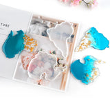 8PCS Intercontinental Map Epoxy Resin Silicone Mold Coaster