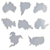 8PCS Intercontinental Map Epoxy Resin Silicone Mold Coaster