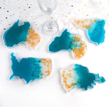 8PCS Intercontinental Map Epoxy Resin Silicone Mold Coaster
