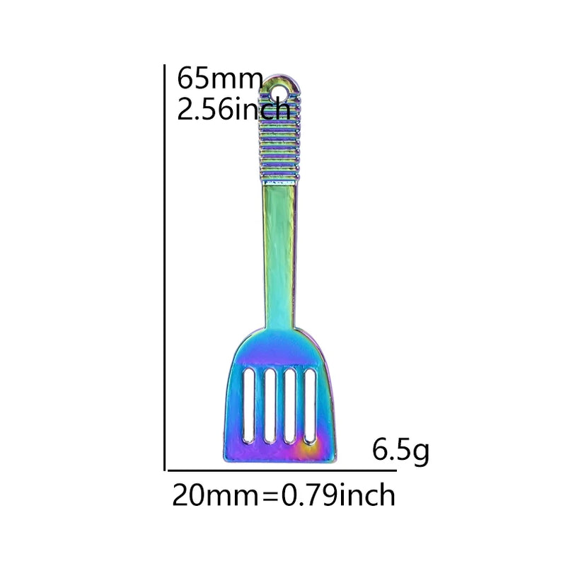 8PCS Kitchen Spatula Pendant Charm Alloy for Jewelry DIY