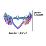 8PCS Love Heart Wings Pendant Charm for Jewelry Necklaces Bracelet DIY