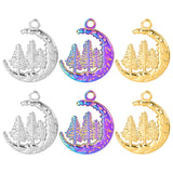 8PCS Stainless Steel Moon Tree Charms Pendant for DIY Jewelry