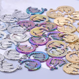 8PCS Stainless Steel Moon Tree Charms Pendant for DIY Jewelry