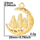 8PCS Stainless Steel Moon Tree Charms Pendant for DIY Jewelry