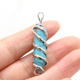 8PCS Natural Stone Hexagonal Pendant For Jewelry Making DIY