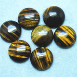 8PCS Gemstone Cabochons Yellow Tiger Eye Stone Rose Quartz Jade DIY 25MM