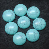 8PCS Gemstone Cabochons Yellow Tiger Eye Stone Rose Quartz Jade DIY 25MM