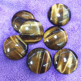 8PCS Gemstone Cabochons Yellow Tiger Eye Stone Rose Quartz Jade DIY 25MM
