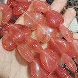 8PCS Rose Quartz Gemstone String 25MM Heart Shape DIY Women's Necklace Making