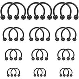 Surgical Steel Ball&Spike Horseshoe Nose Septum Piercing Ring Set