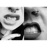 Surgical Steel Ball&Spike Horseshoe Nose Septum Piercing Ring Set