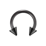 Surgical Steel Ball&Spike Horseshoe Nose Septum Piercing Ring Set