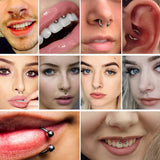 Surgical Steel Ball&Spike Horseshoe Nose Septum Piercing Ring Set