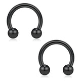 Surgical Steel Ball&Spike Horseshoe Nose Septum Piercing Ring Set