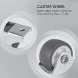 8PCS TPE Caster Wheels 1 Inch Fixed Casters with Rigid Base