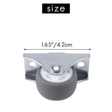 8PCS TPE Caster Wheels 1 Inch Fixed Casters with Rigid Base