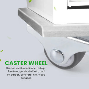 8PCS TPE Caster Wheels 1 Inch Fixed Casters with Rigid Base