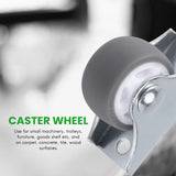 8PCS TPE Caster Wheels 1 Inch Fixed Casters with Rigid Base