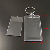8PCS Clear Rectangle Photograph Case Keychain Keyrings for Women Men
